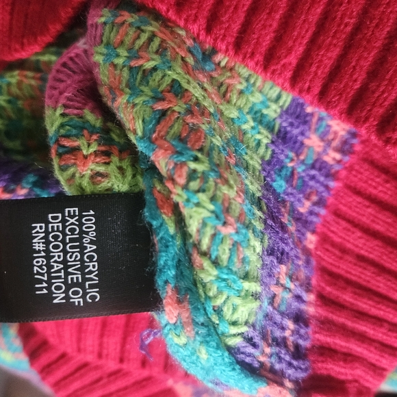 Holiday Flamingo Crewneck Sweater - Teal and Red - Picture 4 of 4